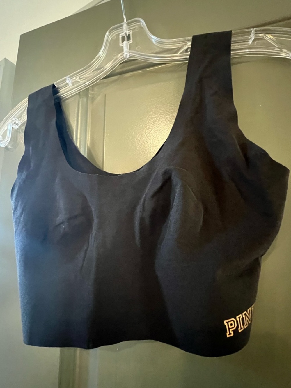 PINK Black Crop Top Bralette
